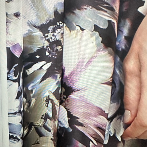 SLNY Dress Party Evening Abstract Floral Plums Ivory Blue Black NWT Sz 16 - Picture 9 of 13